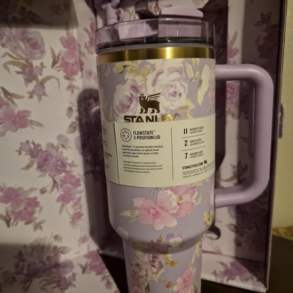 Stanley Lavender and Gold Floral Thermos